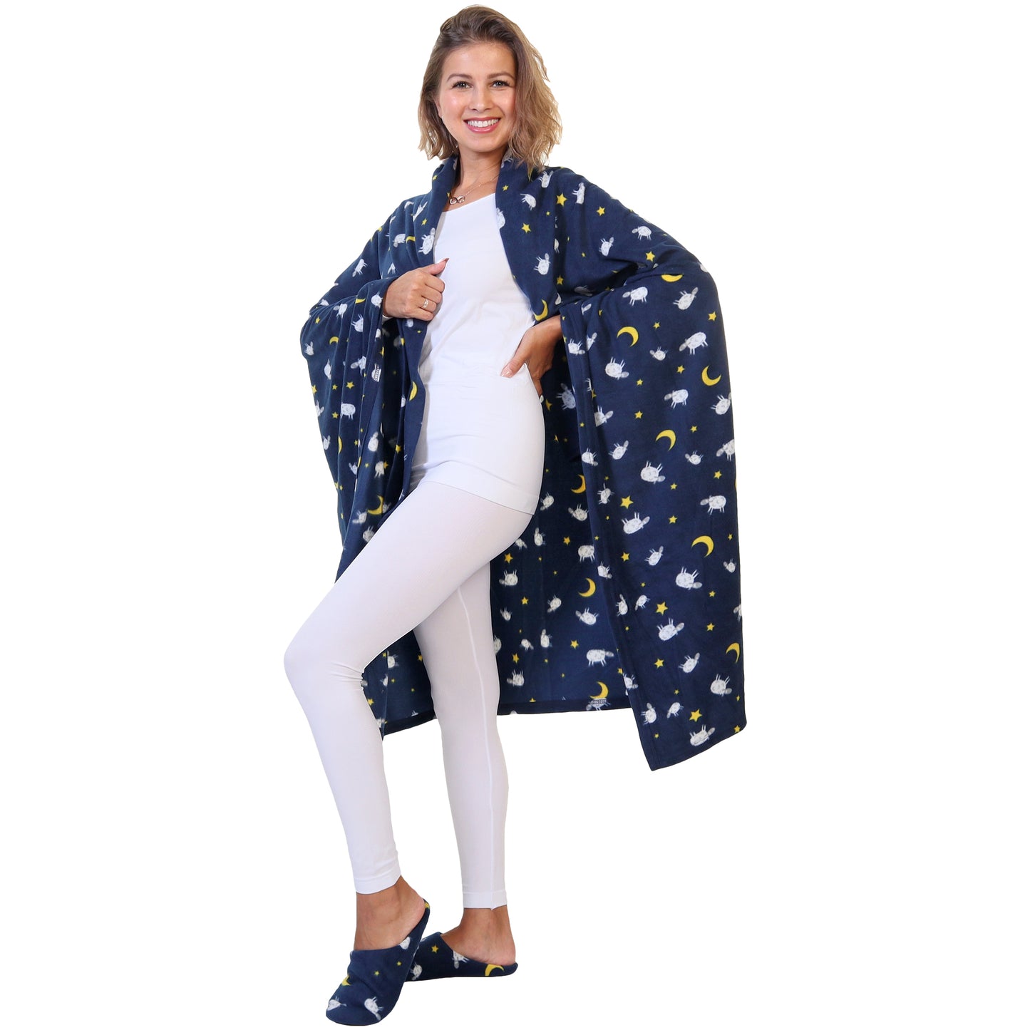 Women's Cozy Fleece Blanket with Slipper (1-Pack)