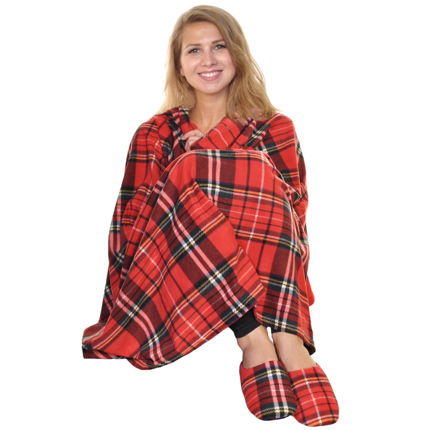 Women's Cozy Fleece Blanket with Slipper (1-Pack)