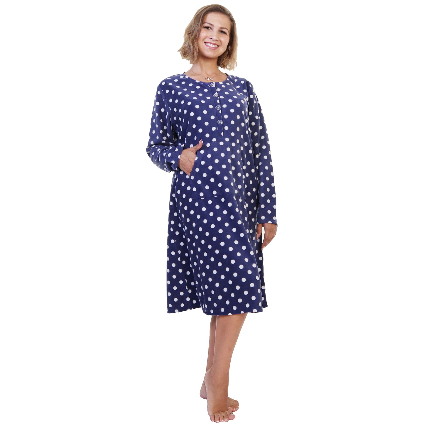 Cozy Fleece Pajama Long Sleeves Nightgown (1-Pack)