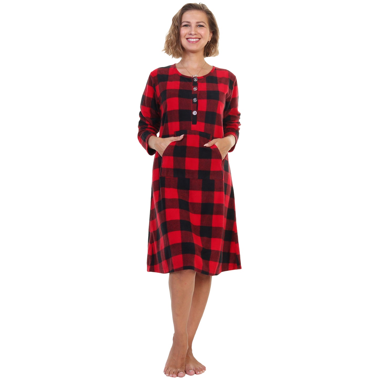 Cozy Fleece Pajama Long Sleeves Nightgown (1-Pack)