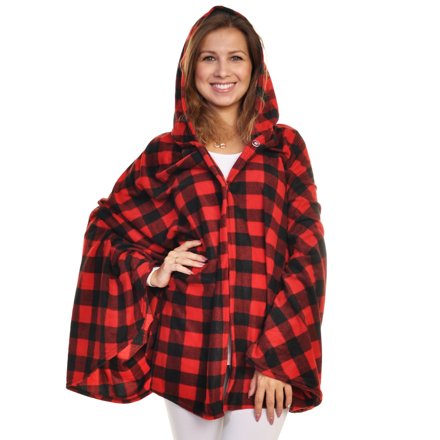 Cozy Fleece Hooded Wearable Blanket (1-Pack)