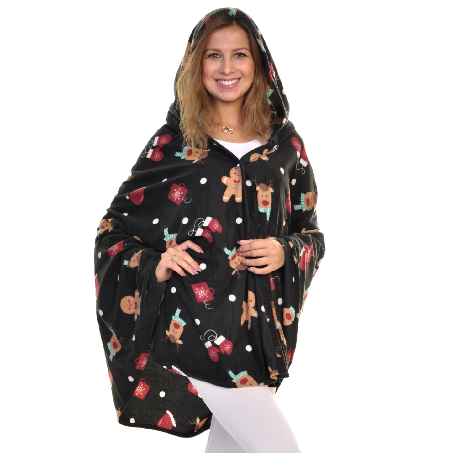 Cozy Fleece Hooded Wearable Blanket (1-Pack)