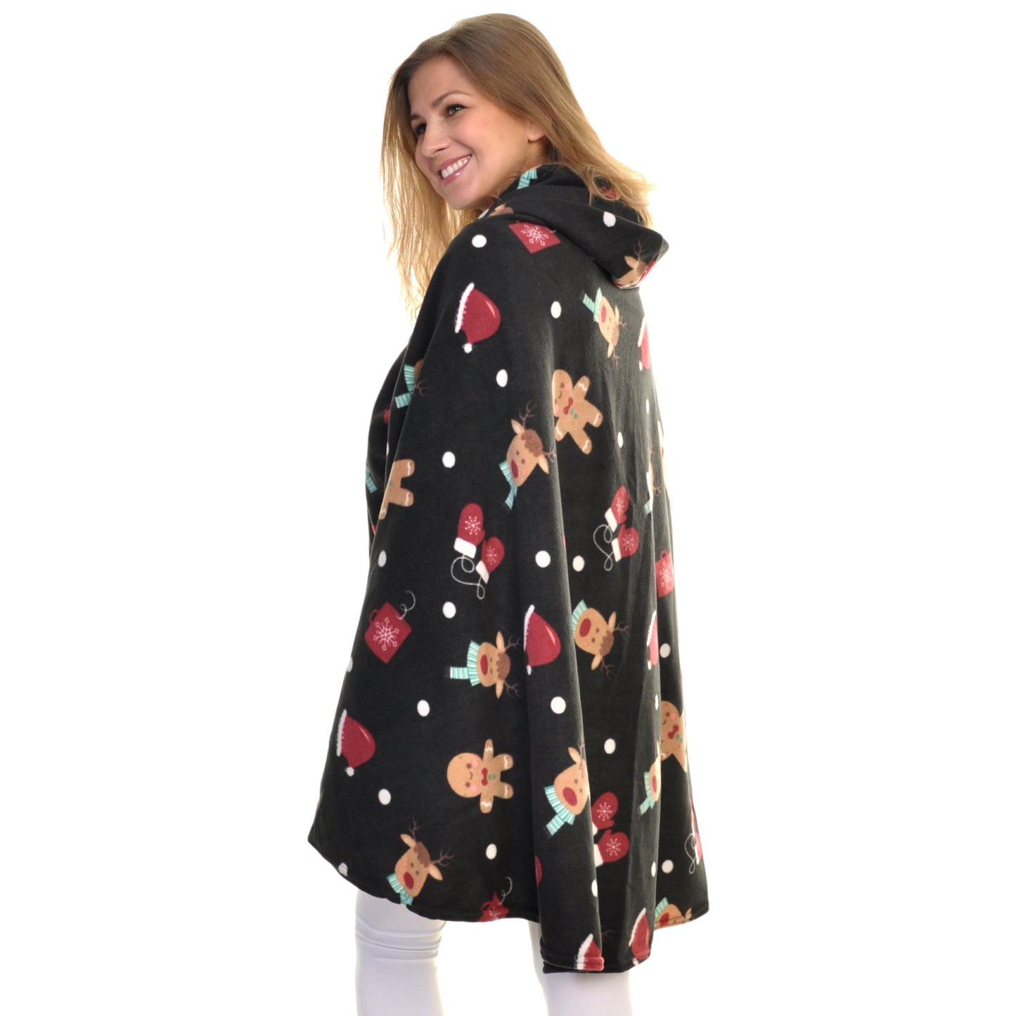 Cozy Fleece Hooded Wearable Blanket (1-Pack)