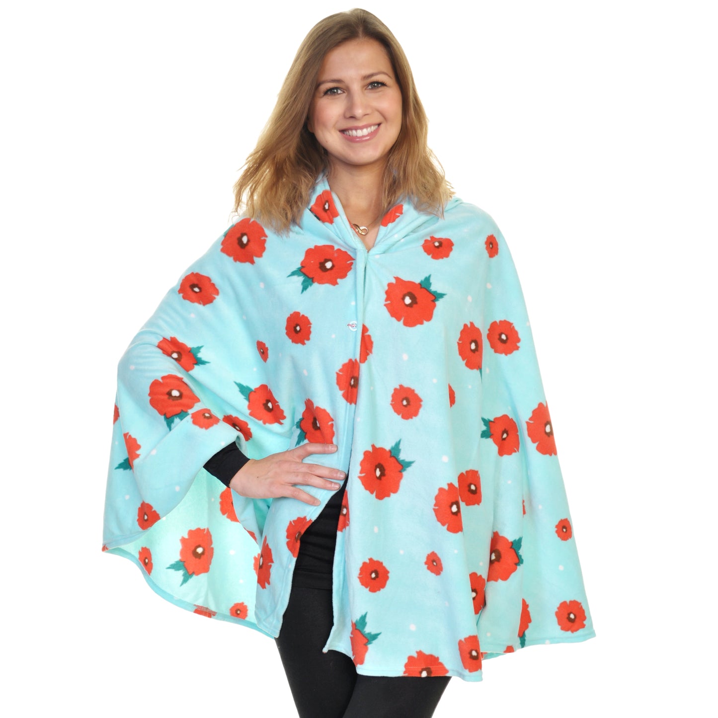 Cozy Fleece Hooded Wearable Blanket (1-Pack)