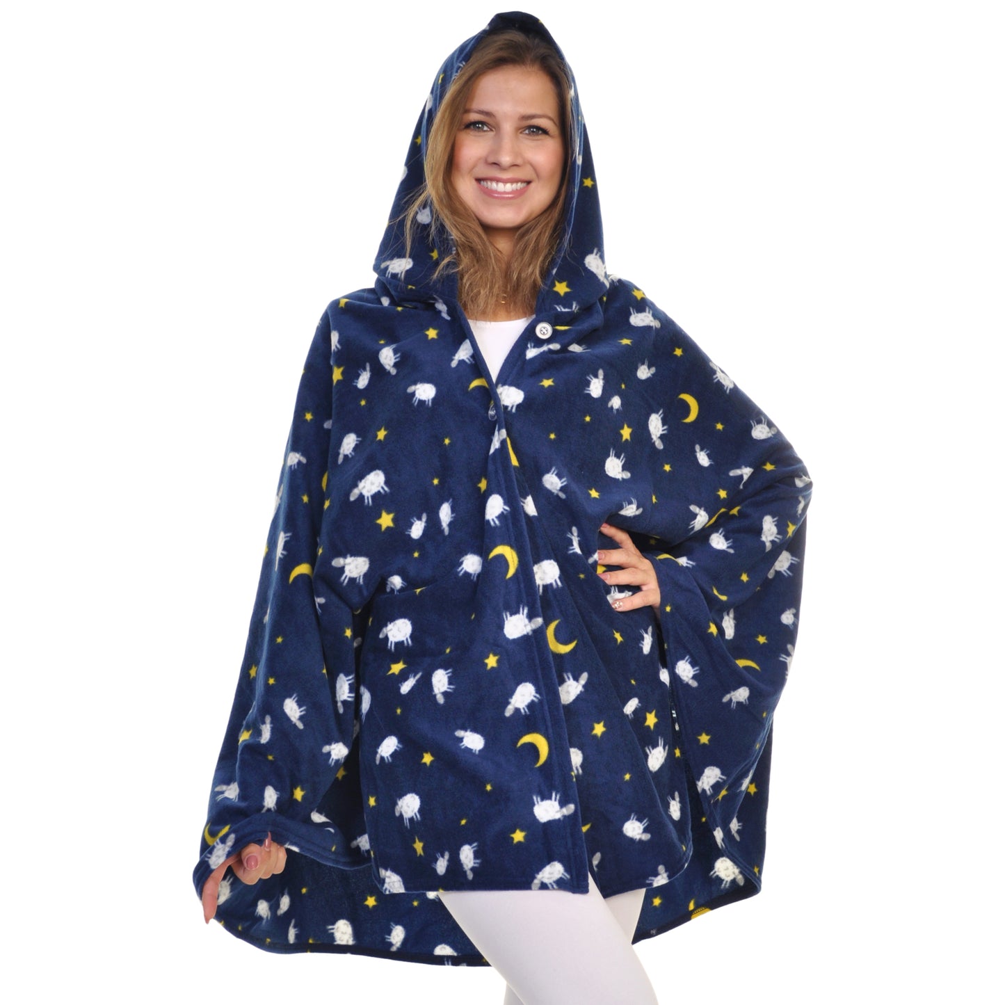 Cozy Fleece Hooded Wearable Blanket (1-Pack)