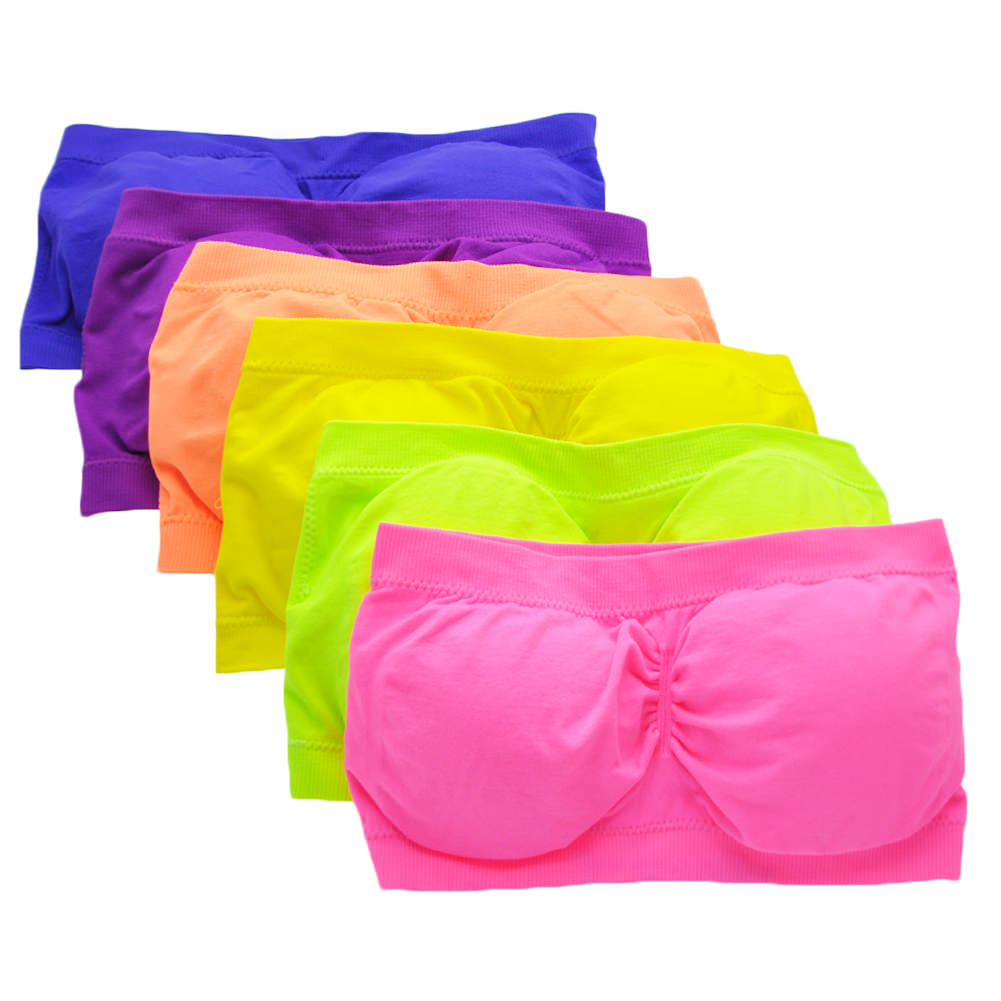 Seamless Bandeau with Removable Cups (6-Pack)