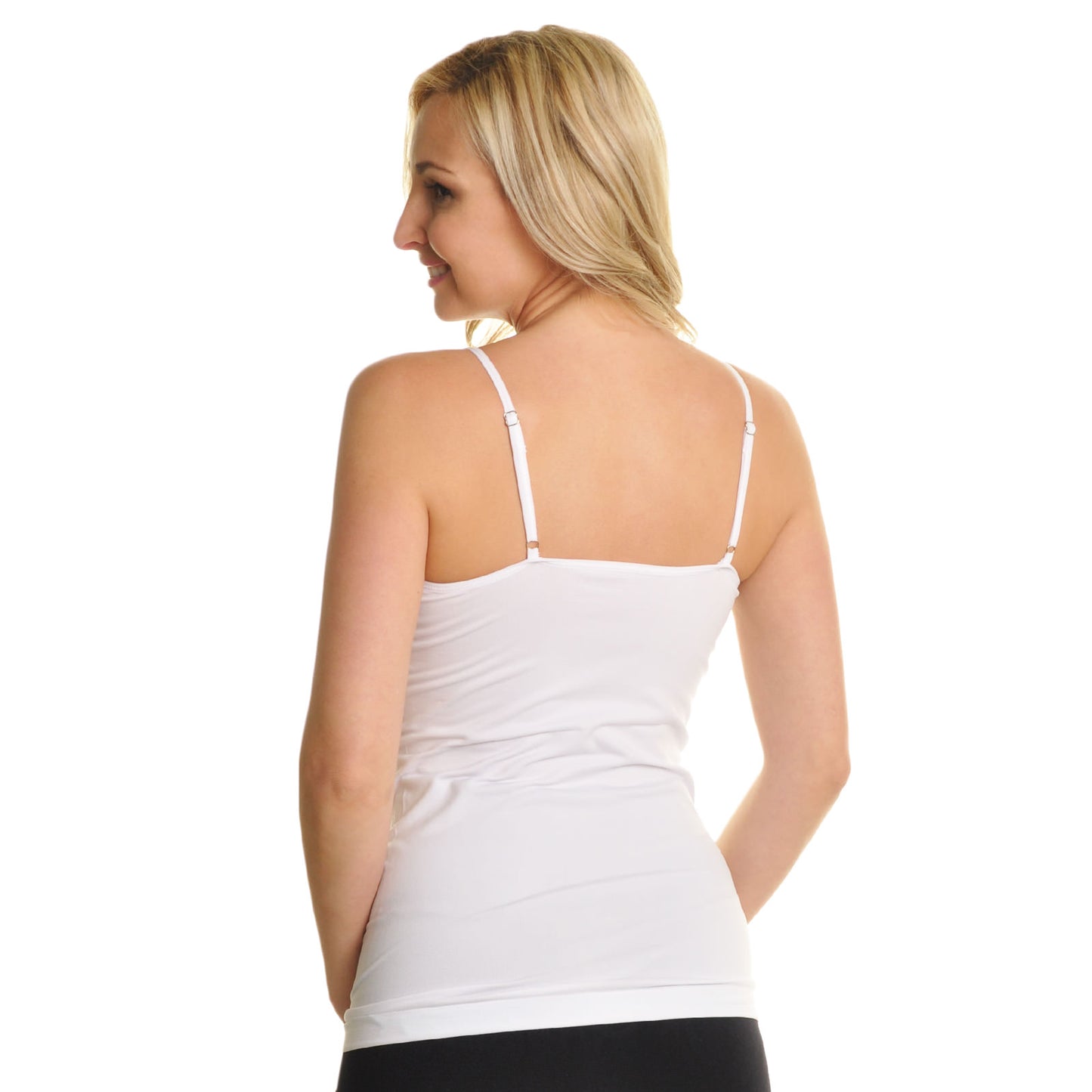 Seamless Tank Top with Adjustable Spaghetti Straps (1 or 6 Pack)