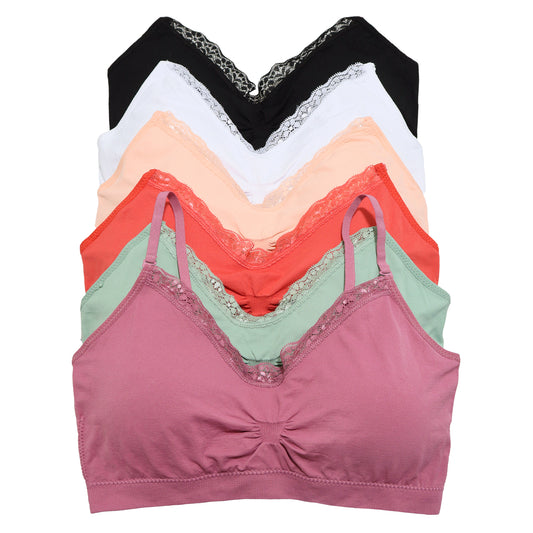 Seamless Bralette with Convertible Straps (6-Pack)