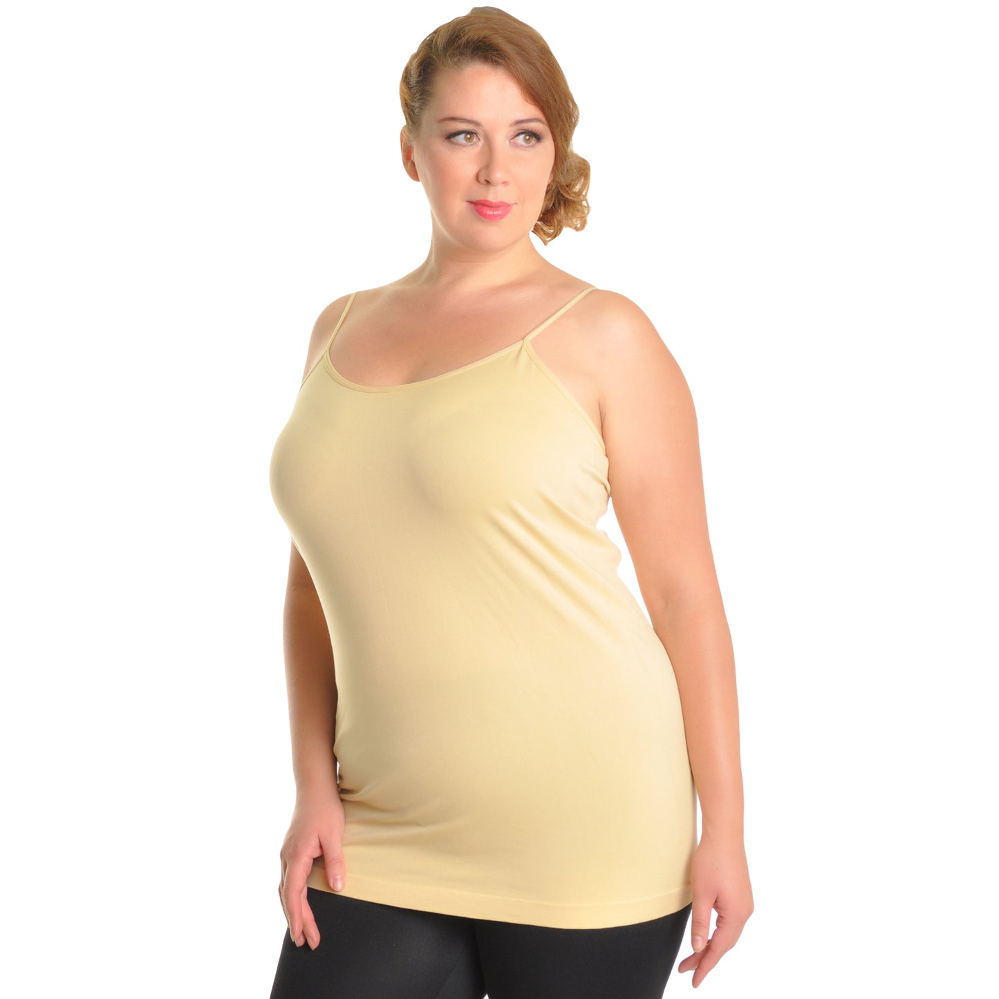Seamless Tank Top with Adjustable Spaghetti Straps (1 or 6 Pack)