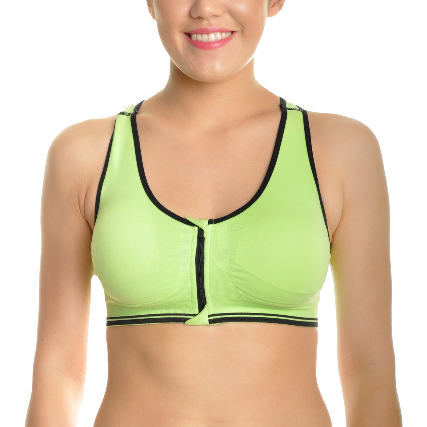 Wire-Free, Seamless Bralette with Front-Zip Closure (6-Pack)