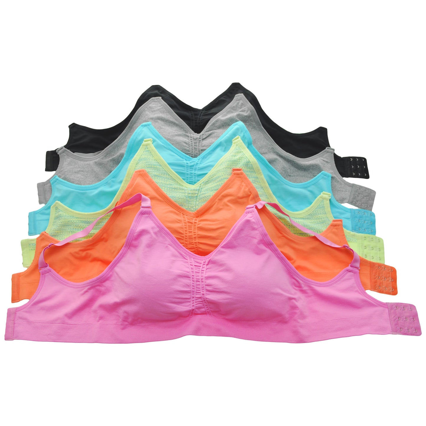 Wire-free Seamless Bra with Adjustable Closure (6-Pack)