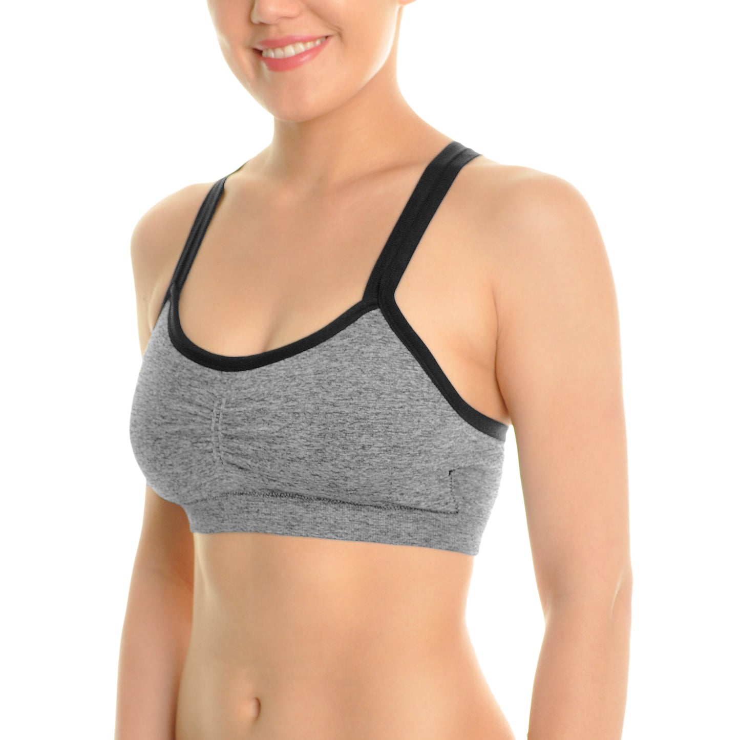 Wire-Free Seamless Sports Bra with Cross-Back (3-Pack)