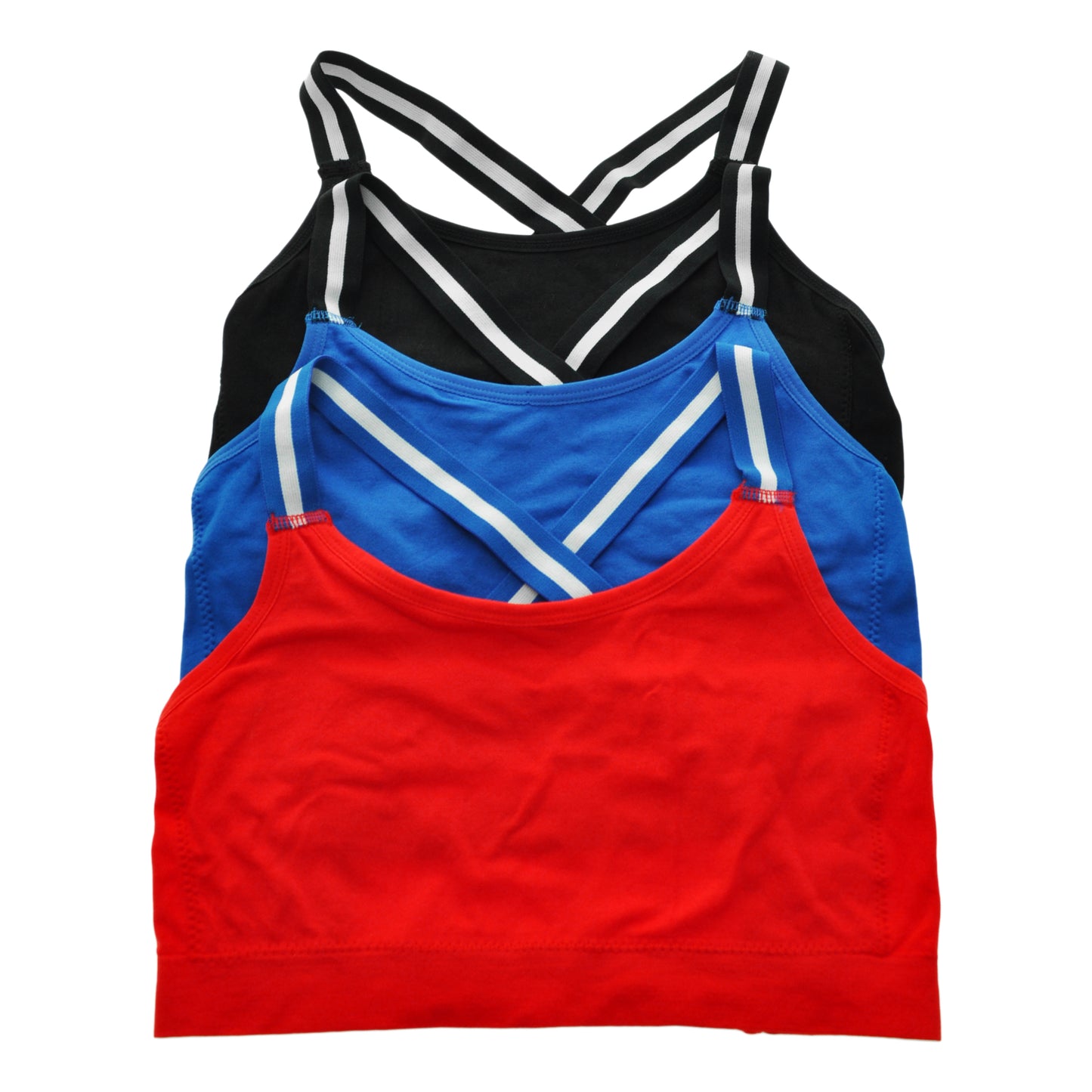 Seamless Strappy-Back Bras (3-Pack)