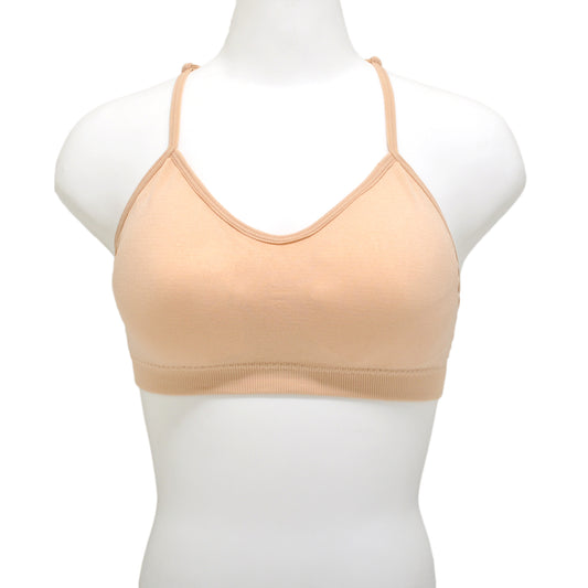 Girls Seamless Bralette with Embroidered Mesh Detail (6-Pack)