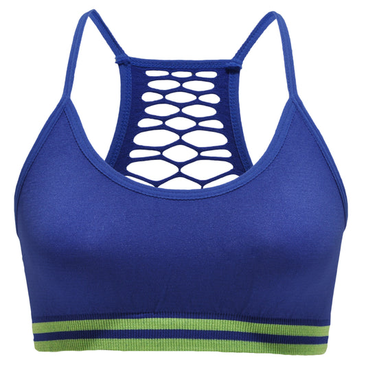 Girls Seamless Bra and Safety Short Set w/ Mesh Back Design (6-Pack)