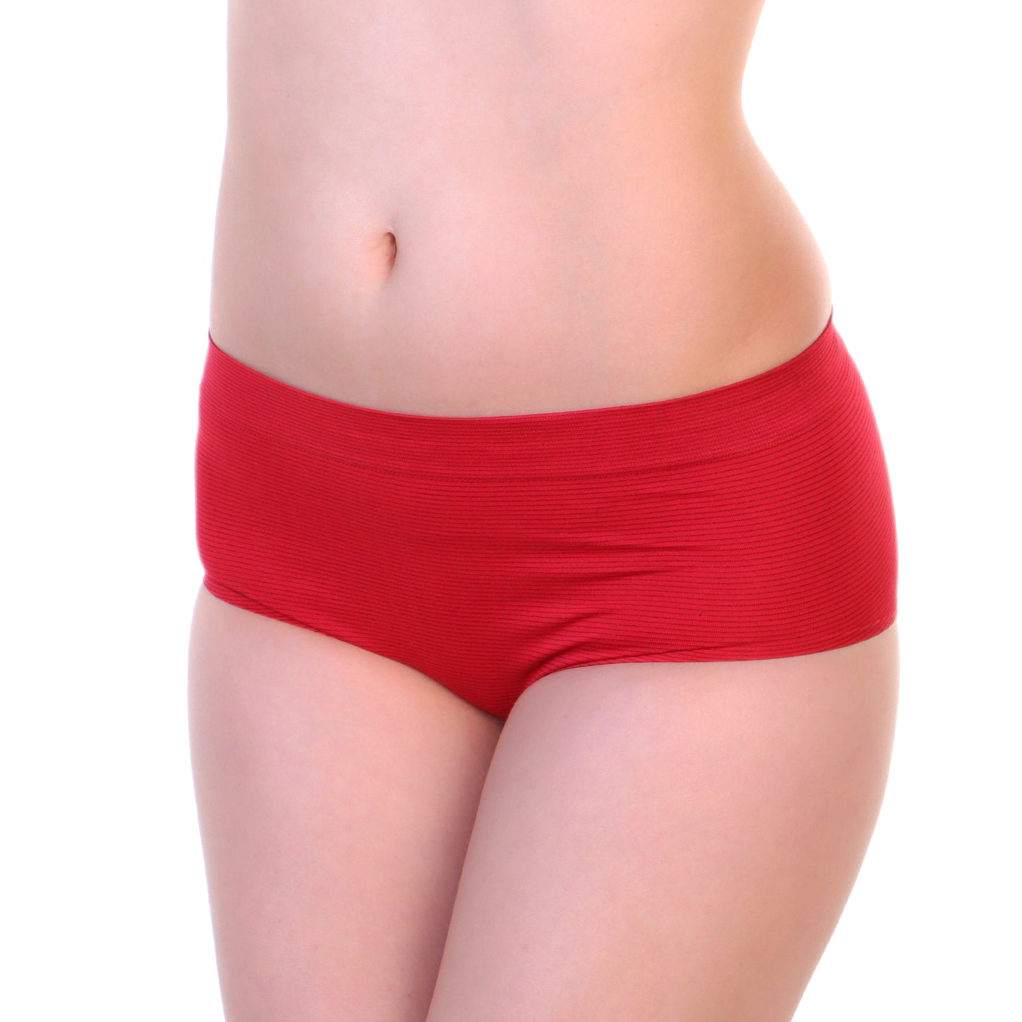 Seamless Mid-Rise Brief Panties with Stripes Print (6-Pack)