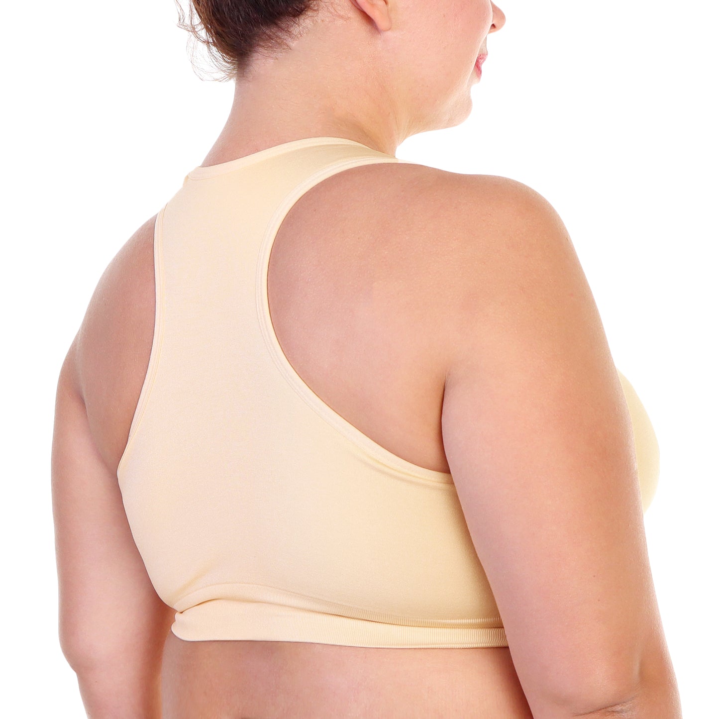 Wire-Free Seamless Bralette with Front-Zip Closure (3-Pack)