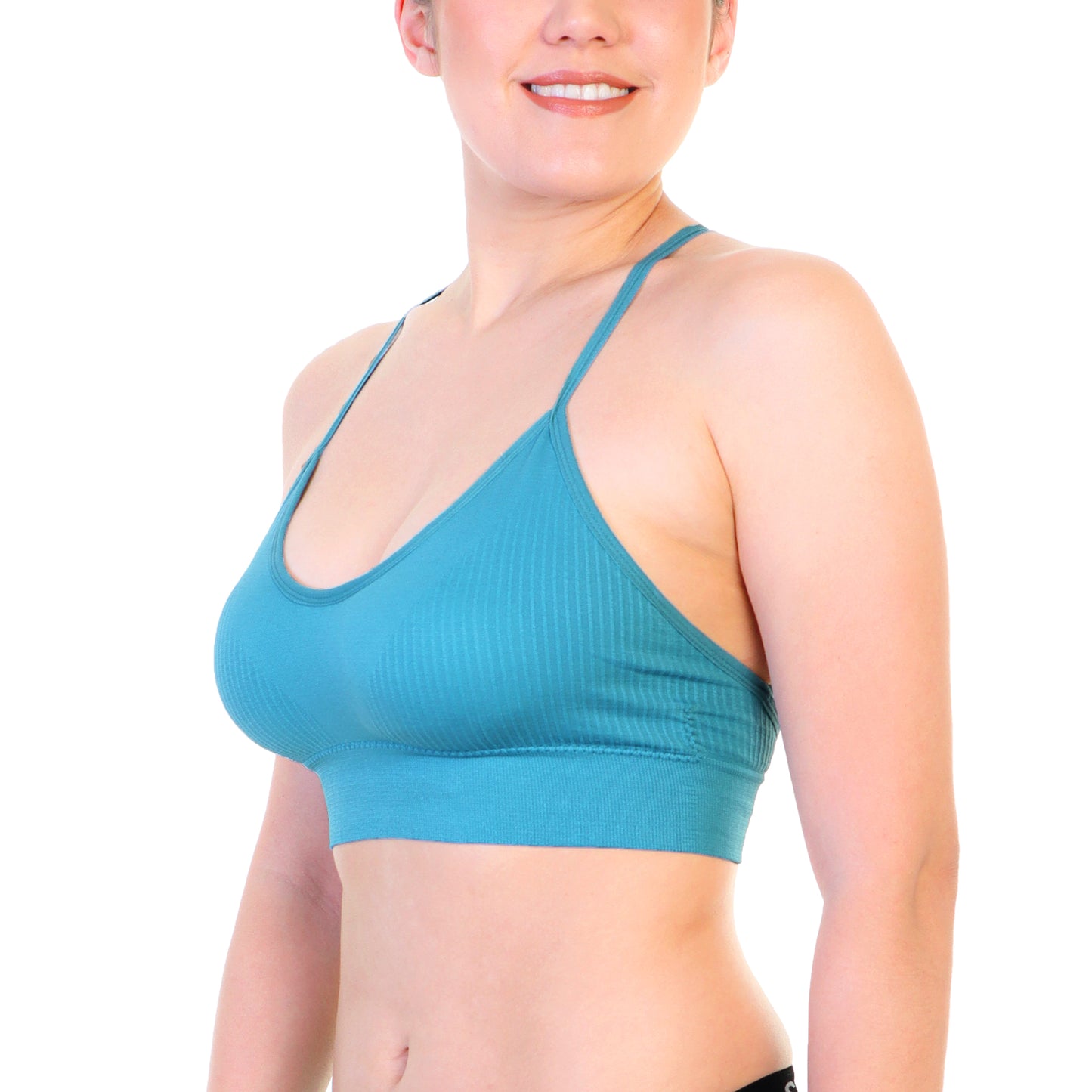 Seamless Bralette with Strappy Back Design (6-Pack)