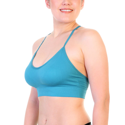 Seamless Bralette with Strappy Back Design (6-Pack)