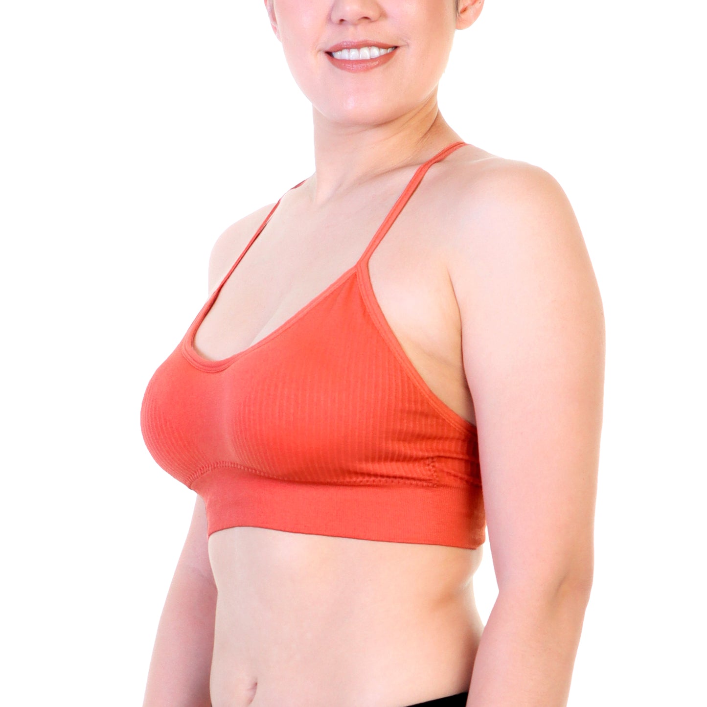 Seamless Bralette with Strappy Back Design (6-Pack)