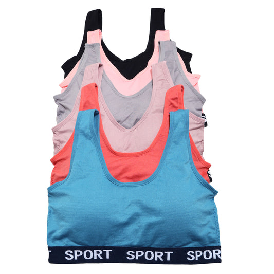 Seamless Wire-free Bralette with Sport Print (6 or 12 Pack)