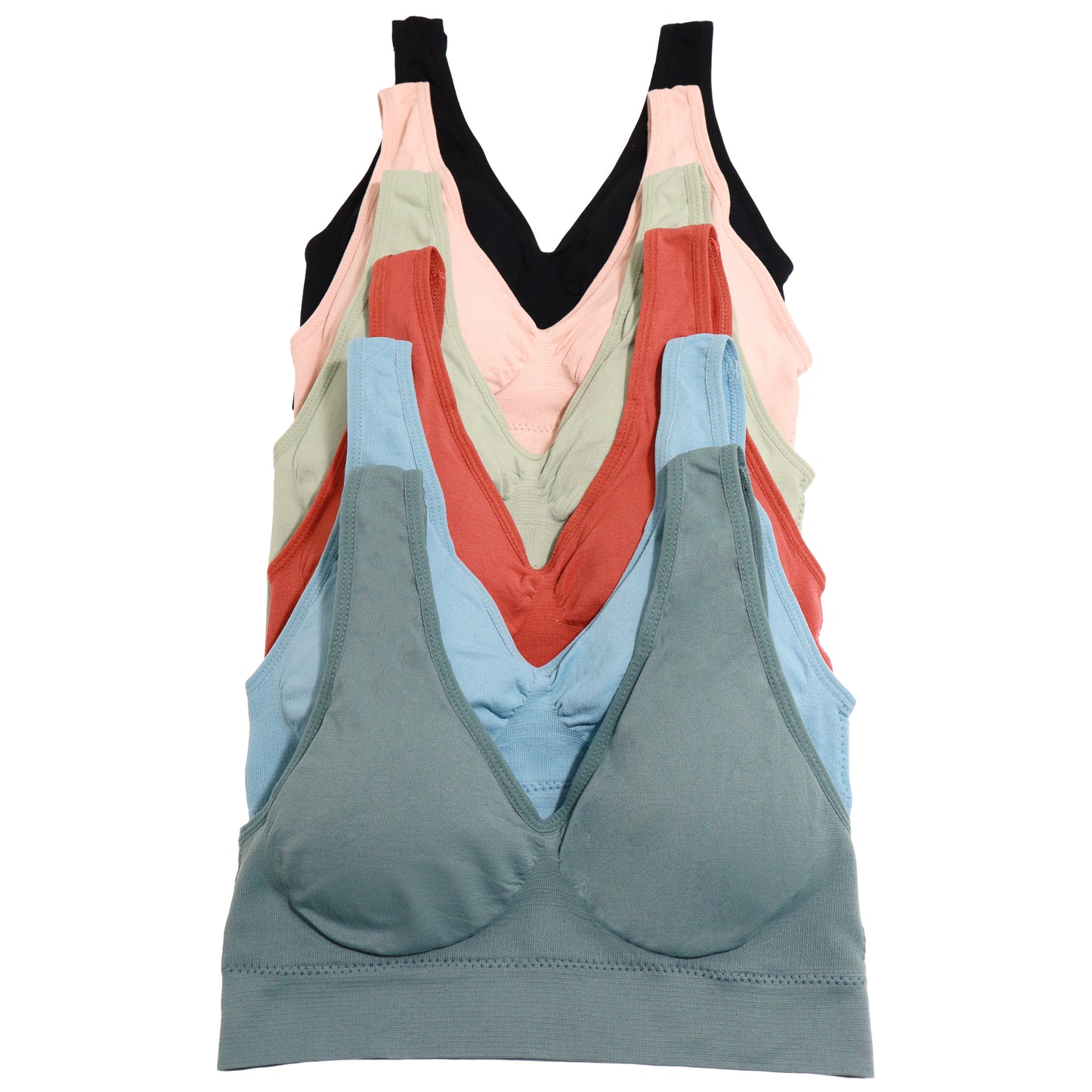 Seamless U-Back Microfiber Bralette and Boyshort Panties (6-Pack)