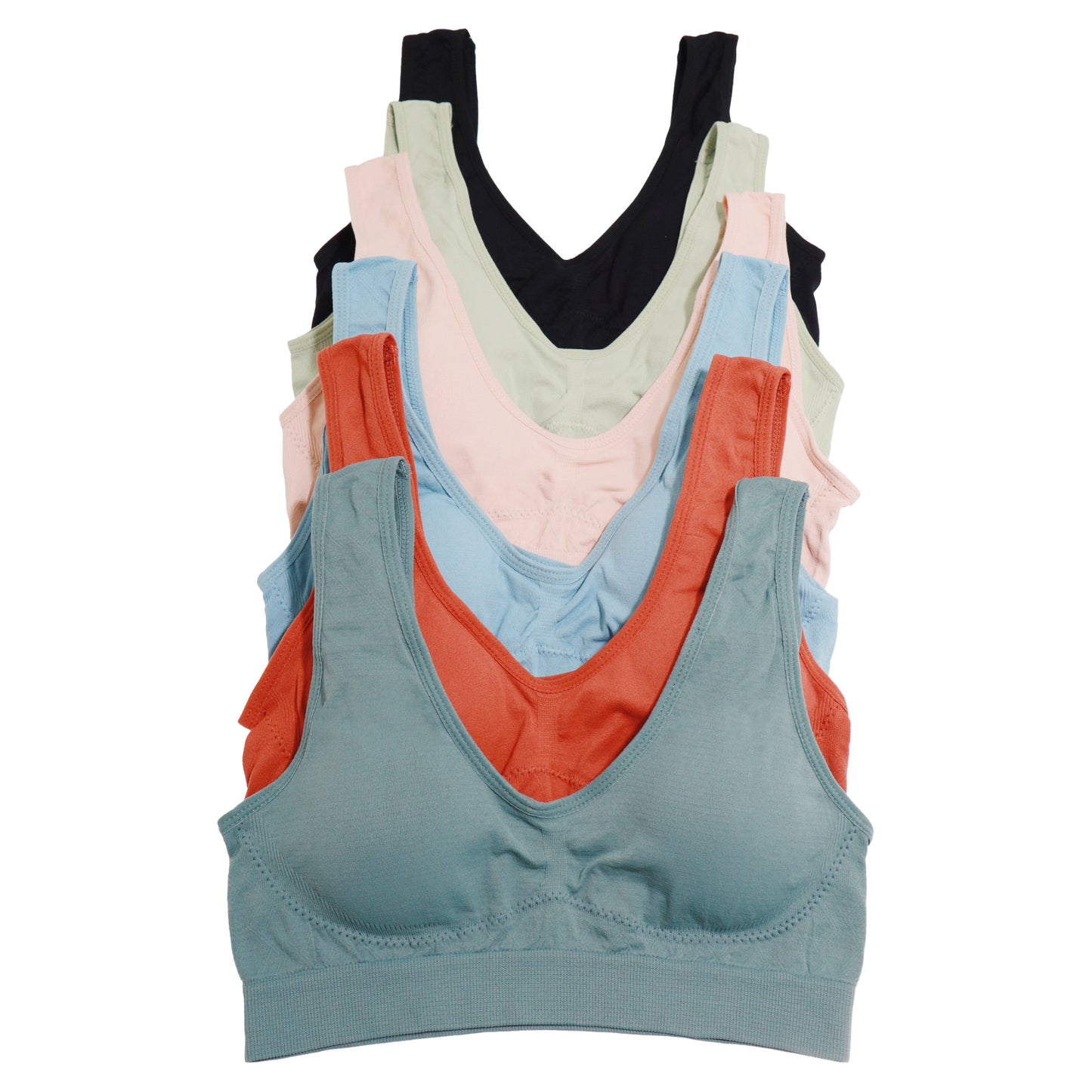 Seamless U-Back Microfiber Bralette and Boyshort Panties (6-Pack)