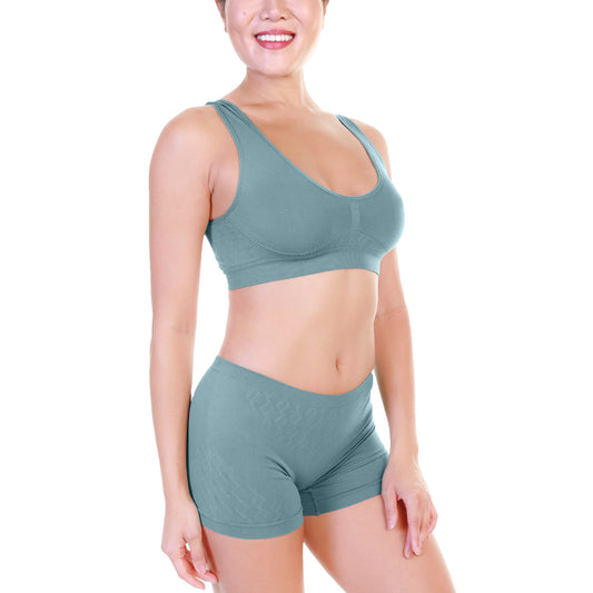 Seamless U-Back Microfiber Bralette and Boyshort Panties (6-Pack)