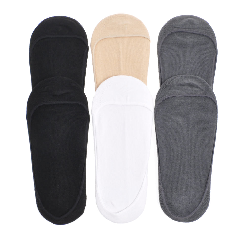 Cotton No-Show Liners with Silicone Grip (6-Pairs)