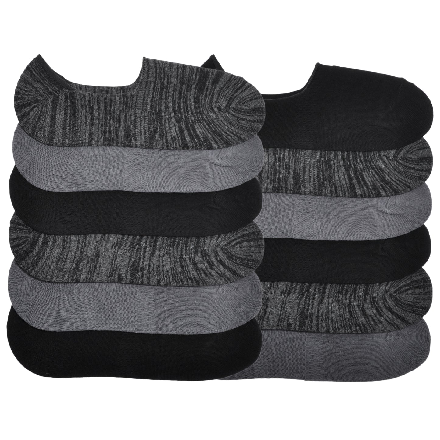 Unisex Cotton Blend Liner Sock with Non-Slip Heel Grip (12-Pairs)