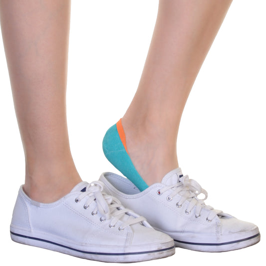 Unisex Cotton Liner Socks with Colorful Stripe Design (12-Pairs)