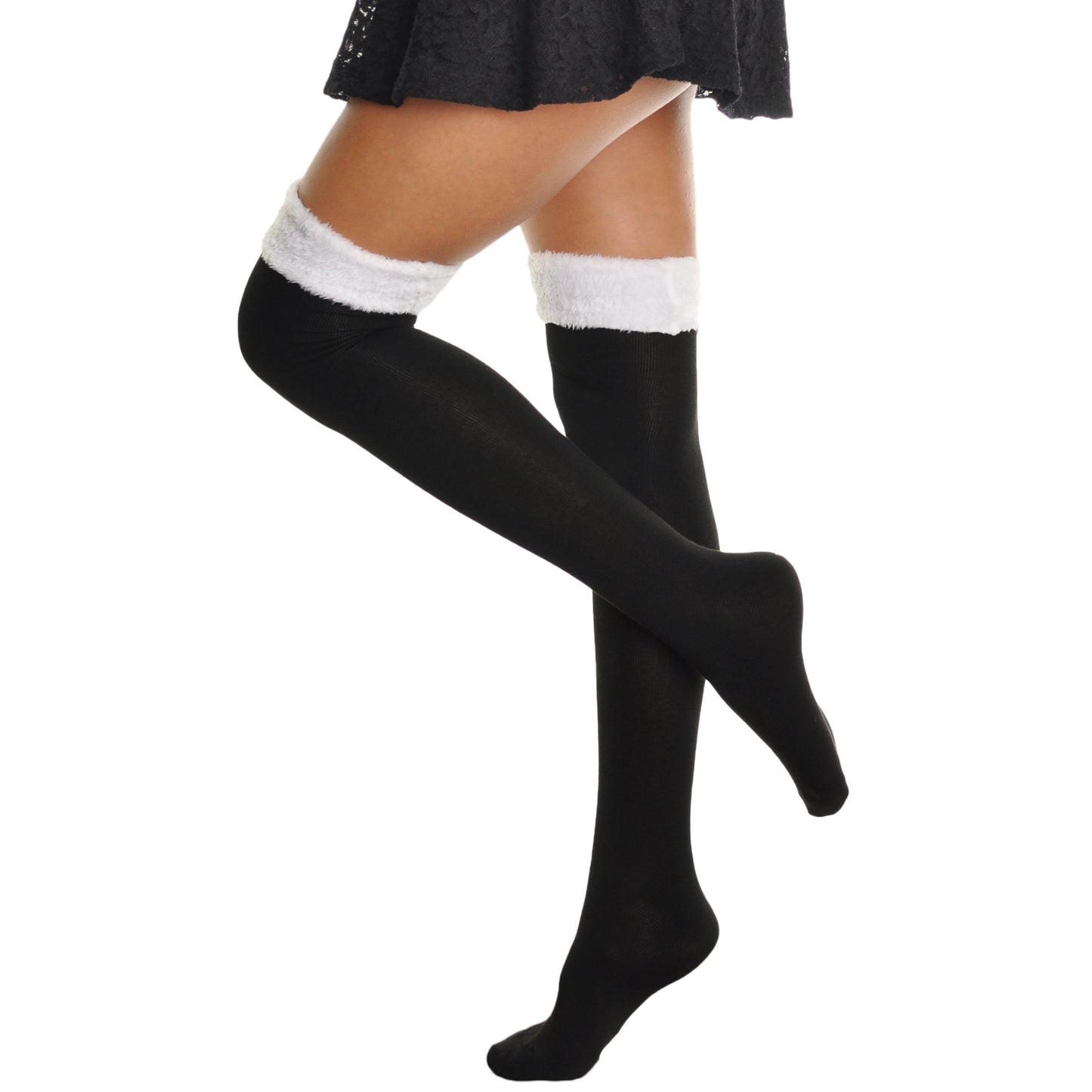 Winter Fur Trim Knee Socks (1-Pack)