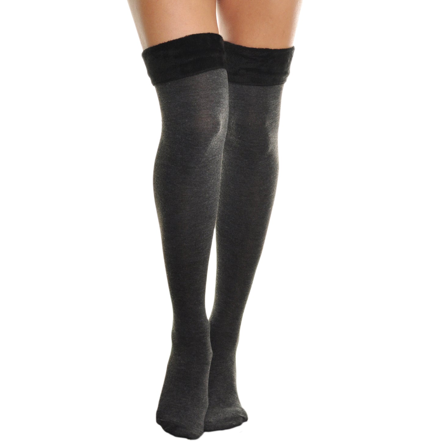 Winter Fur Trim Knee Socks (1-Pack)