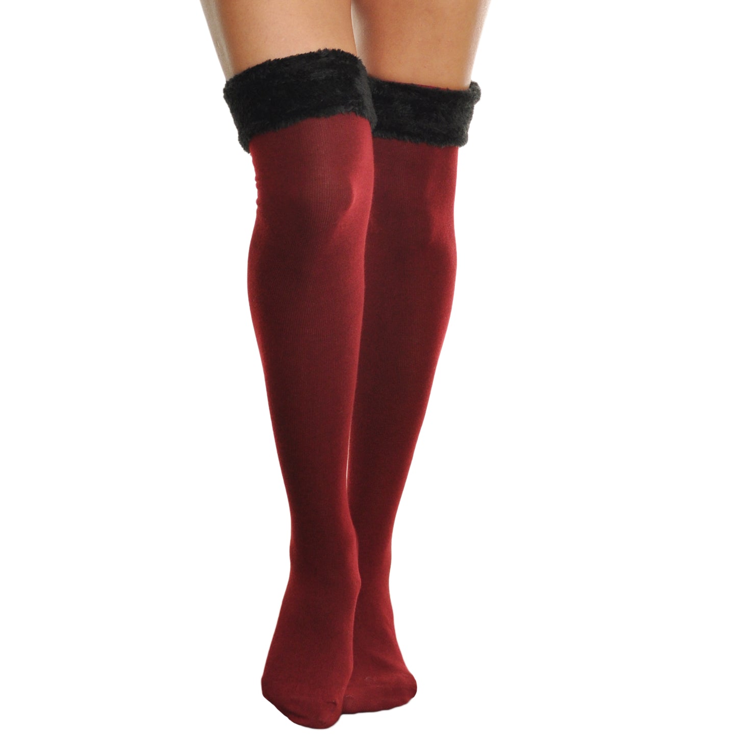 Winter Fur Trim Knee Socks (1-Pack)
