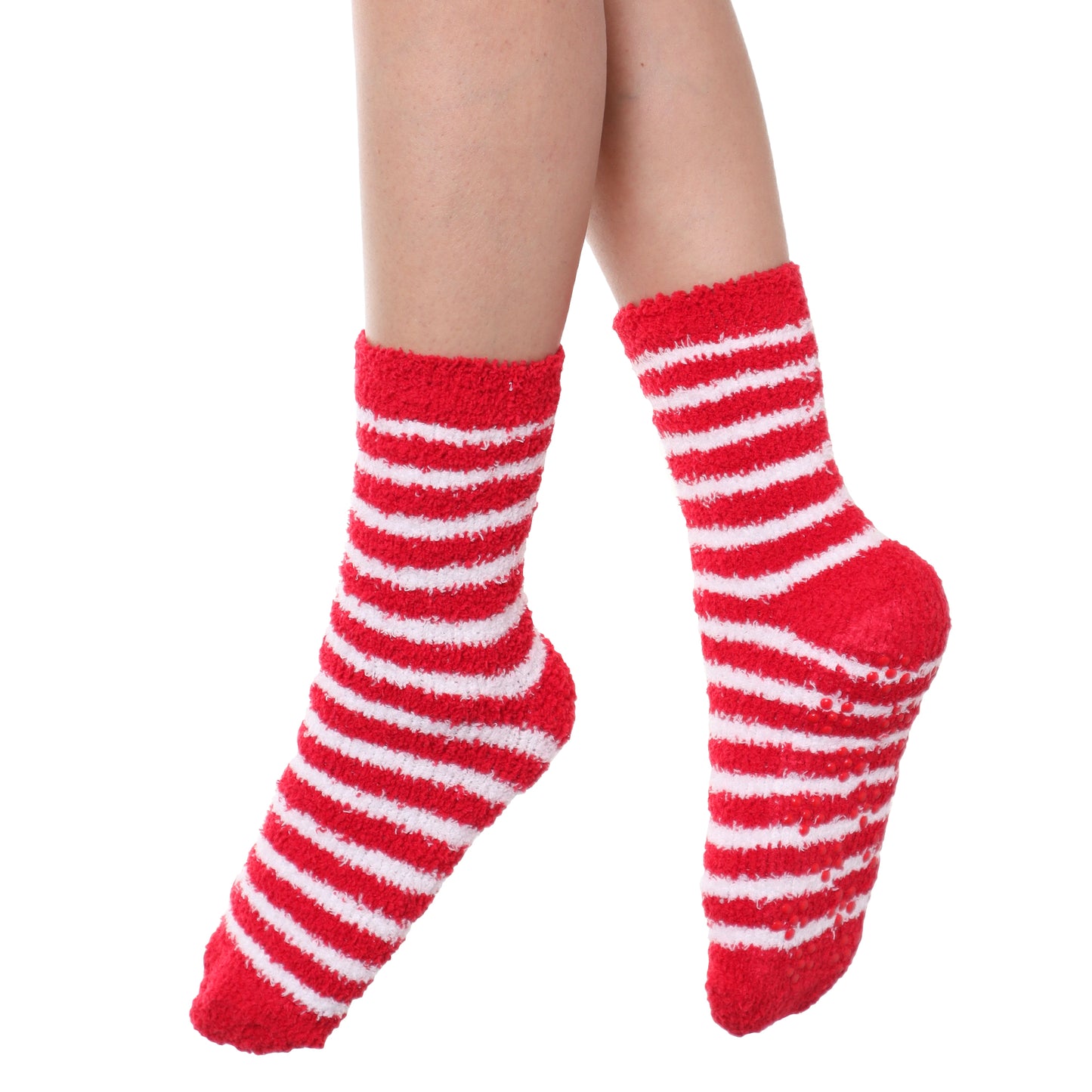 Cozy Fuzzy Socks with Silicone Gripper Dots (12-Pairs)