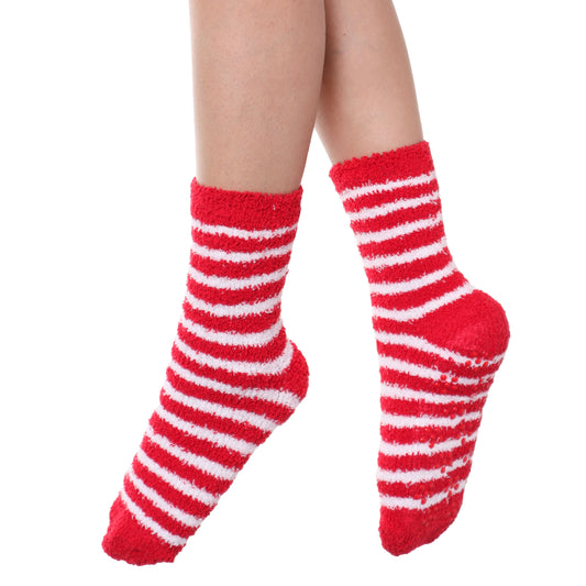 Cozy Fuzzy Socks with Silicone Gripper Dots (12-Pairs)