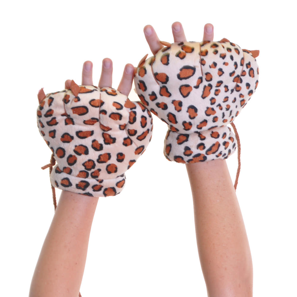 Cute Wild Animal Paws Plush Finger-less Mittens (1-Pack)