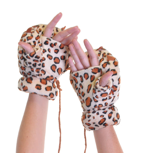 Cute Wild Animal Paws Plush Finger-less Mittens (1-Pack)