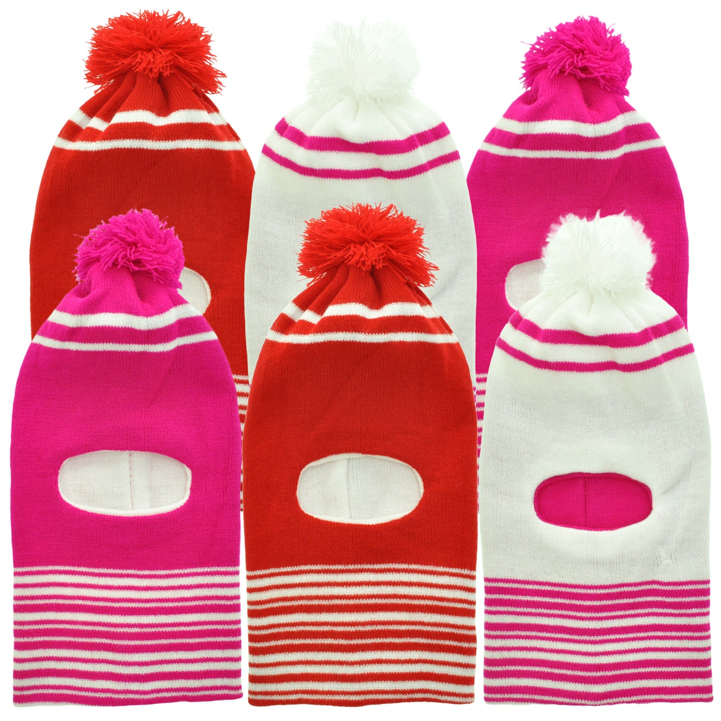 Kids' Balaclava-Style Ski Mask with Extended Neck Coverage (6-Pack)