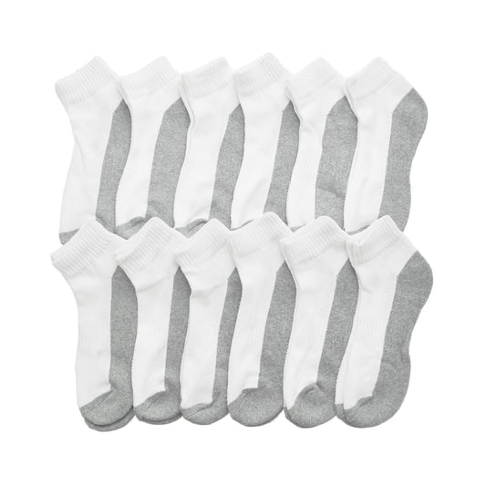Unisex Ankle Socks with Arch Support and Cushioned Soles (12-Pairs)