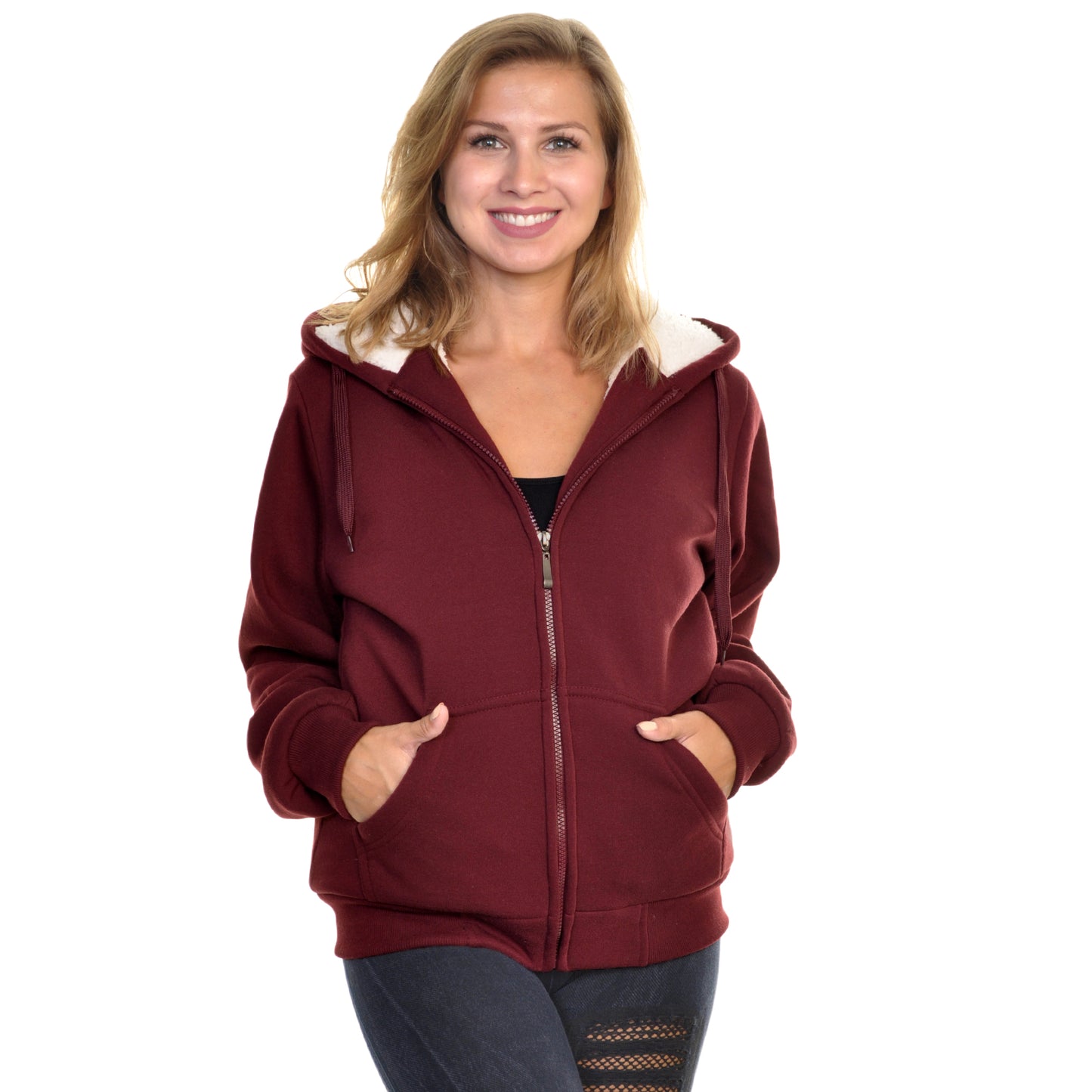 Women's Sherpa-Lined Hoodie Jacket (1-Pack)