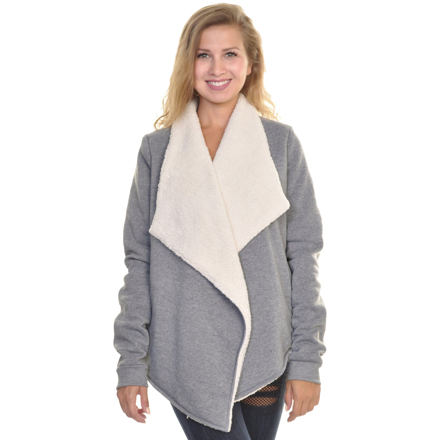 Women's Sherpa-Lined Cardigan with Side Pockets (1-Pack)