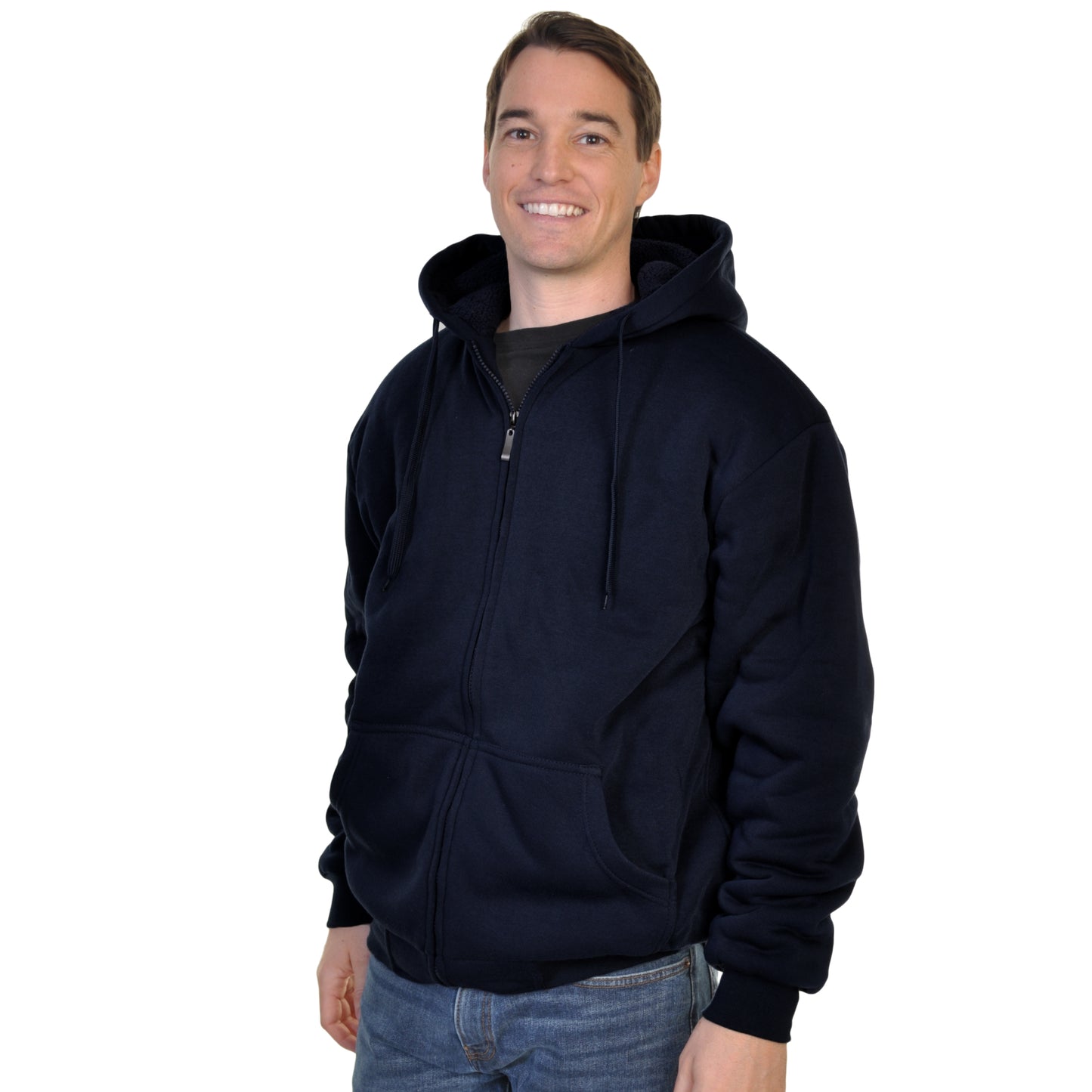 Men's Sherpa-Lined Hoodie Jacket