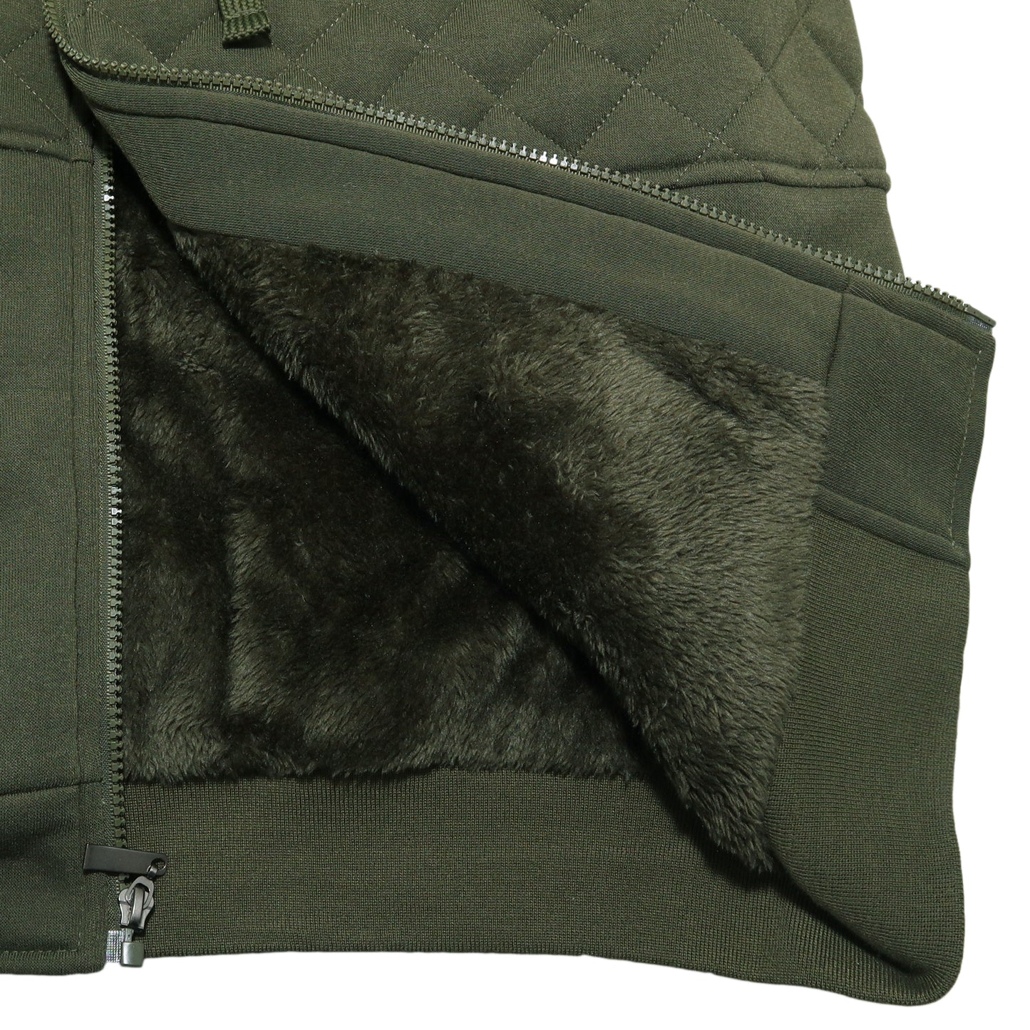 Men's Full-Zip Quilted Plush Sherpa-Lined Hoodie Jacket (1-Pack)