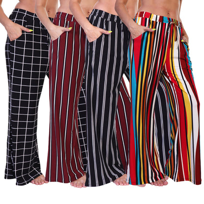 Mid-rise Palazzo Pants with Pockets (1 or 4 Pack)