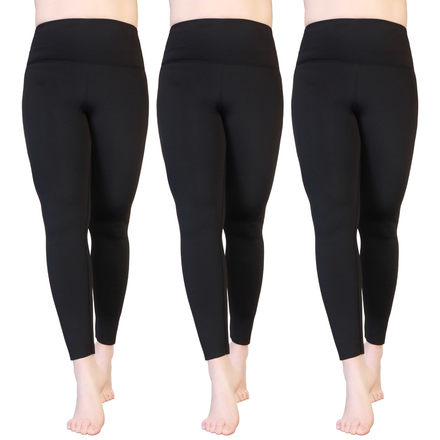 High Waisted Thermal Fleece Lined Leggings (3-Pack)