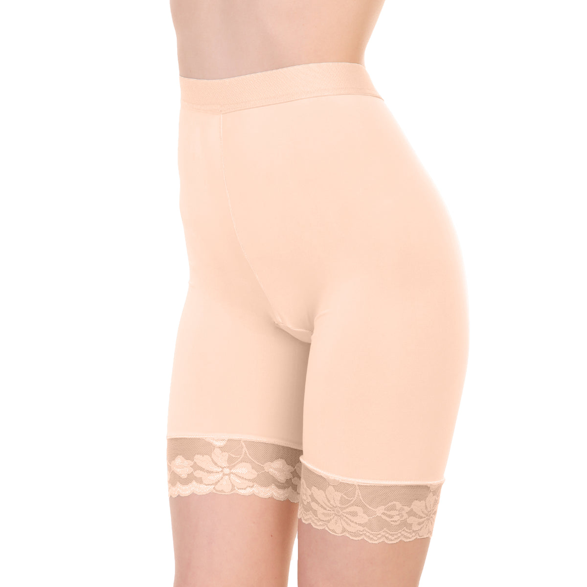 Satin High-Waist Safety Underpants with Lace Accent (6-Pack)