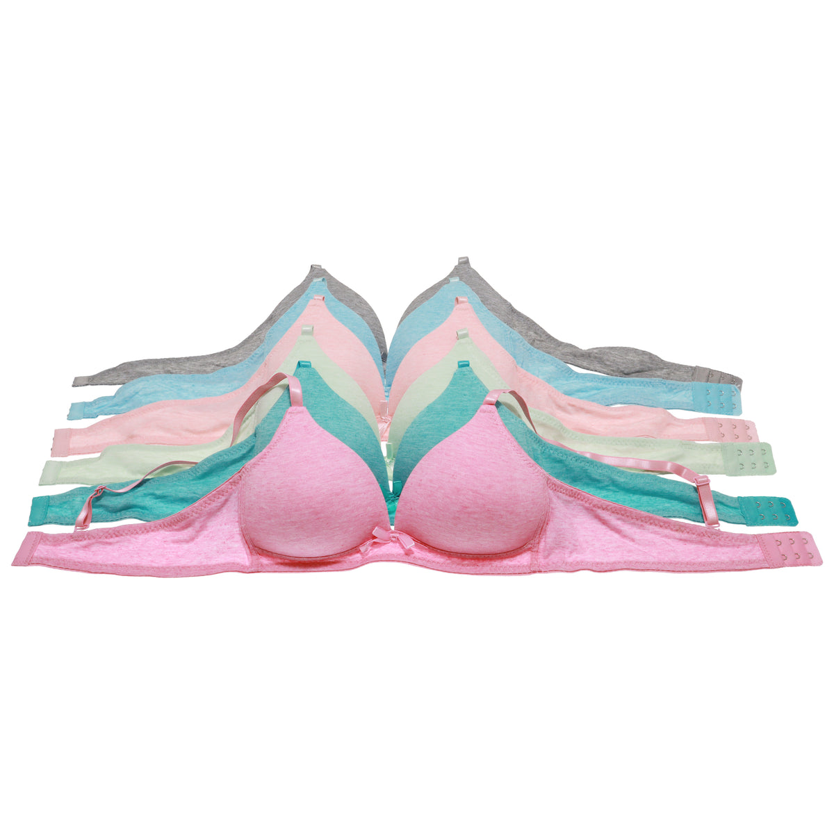 Wire-Free Cotton Marled A Cup Bra (6-Pack)