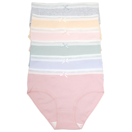 Cotton Hiphugger Panties with Elastic Waistband (6-Pack)