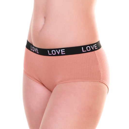 Ribbed Cotton Hiphugger Panties with Elastic Waistband (6-Pack)